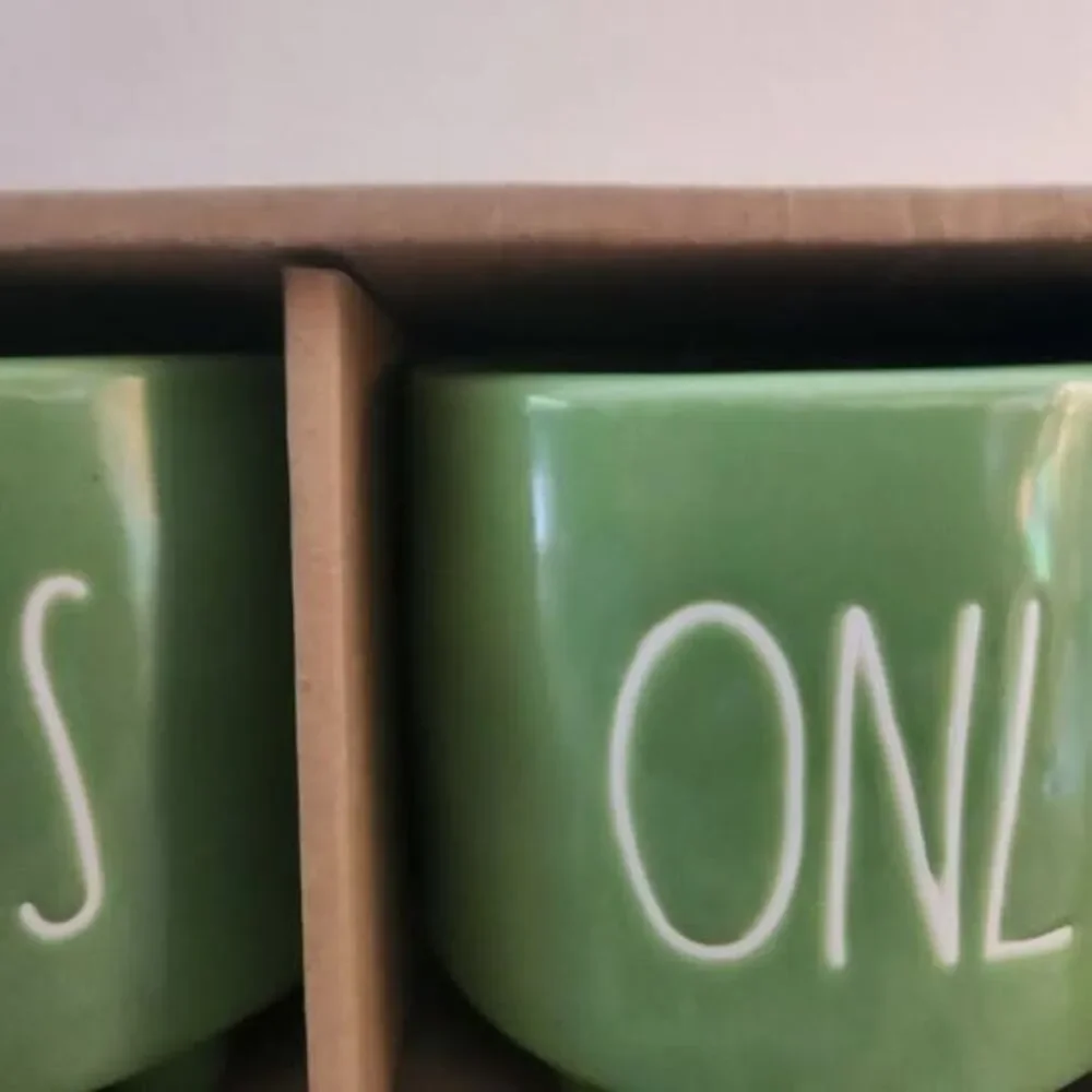 New Rae Dunn Green 3 Piece Herb Planter Set “Good Chives Only” Garden set